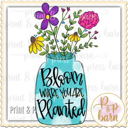 Bloom Where you are Planted Jar