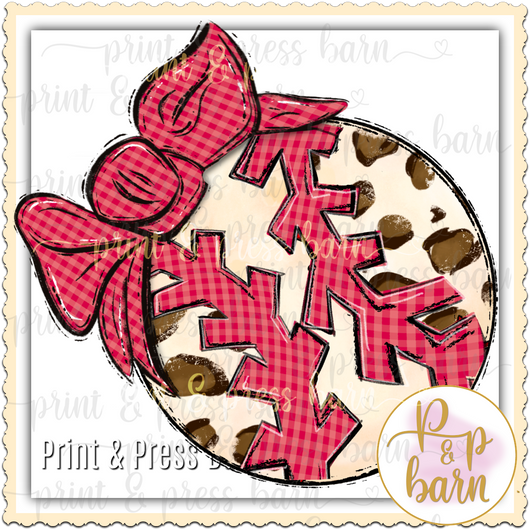 Baseball Leopard Bow