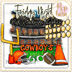 Friday Nights and Stadium Lights- Cowboys orange and black
