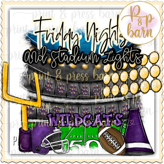 Friday Nights and Stadium Lights- Wildcats purple and black