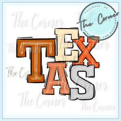 Texas State Orange Letters