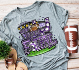 Tigers Football Collage- Purple