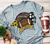 Panthers Leopard Football- Black and Gold