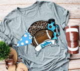 Raiders Leopard Football- Columbia Blue