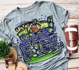 Seahawks Football Collage- Blue and Green