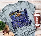 Caveman Football Collage- blue