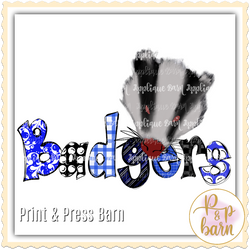 Badgers face- Blue