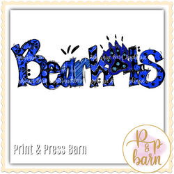 Bearkats Paw Word Art- Blue Black