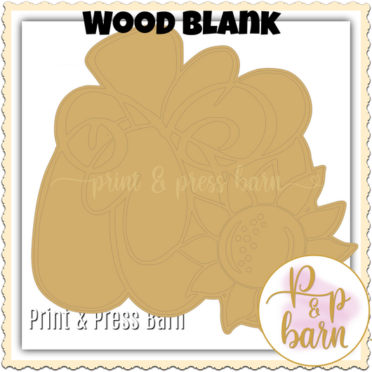 Pumpkin Sunflower Wood Blank