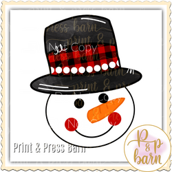 Snowman- Buffalo Plaid Hat