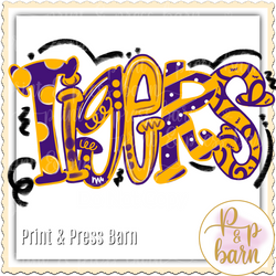Tiger Doodle- yellow and purple