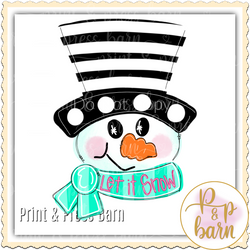 Stripe Hat Let it Snow Snowman