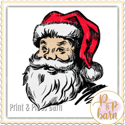 Santa Sketch - Red Hat