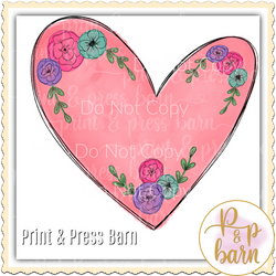 Pink Flower Heart