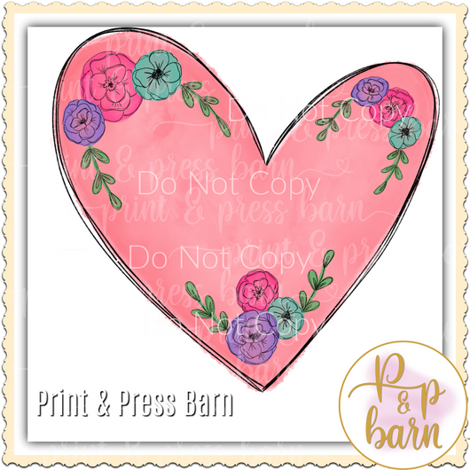 Pink Flower Heart