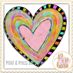 Watercolor swirl heart