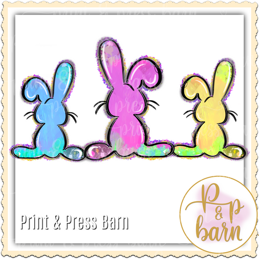 Neon Bunny Trio