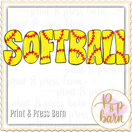 Softball word art