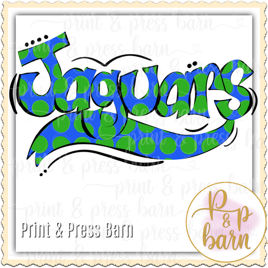 Jaguars Swoosh- Green and blue