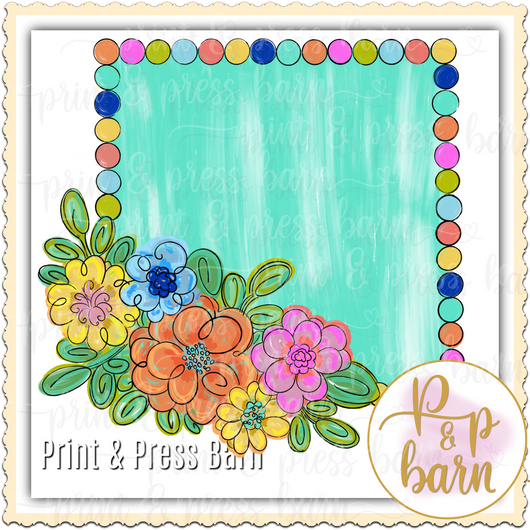 Flower Frame- Blue