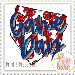 Baseball Game Day glitter plate