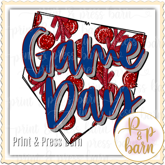 Baseball Game Day glitter plate