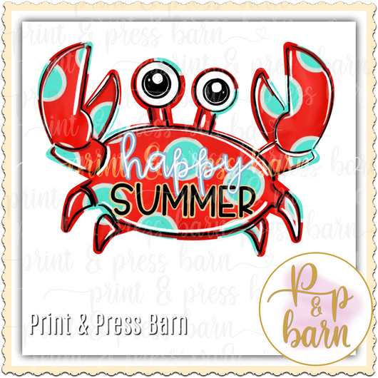 Happy Summer Red Crab