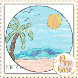 Beach Scene Circle