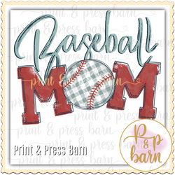 Baseball Mom- Gingham