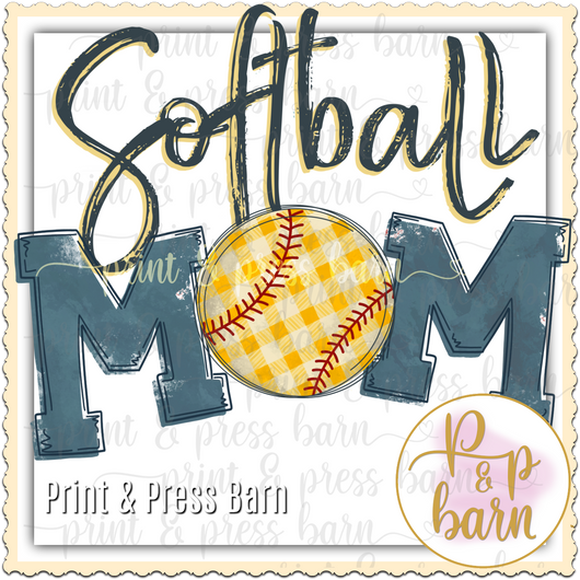 Softball Mom Gingham