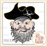 Pirate Face- Blue and Gold