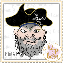 Pirate Face- Blue and Gold