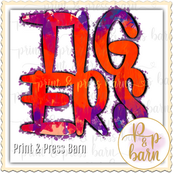 Tiger Grunge- Orange and Purple