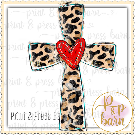 Leopard Heart Cross