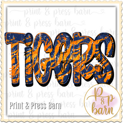 Tiger Stripe Doodle- Orange and Blue 101