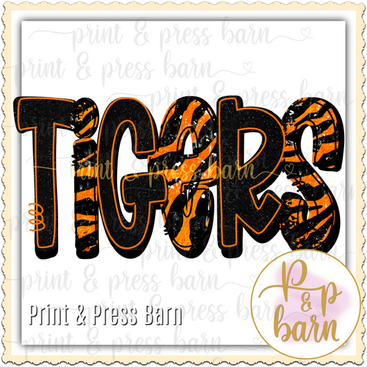 Tiger Stripe Doodle- Orange and Black