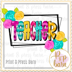 Teacher Floral Frame