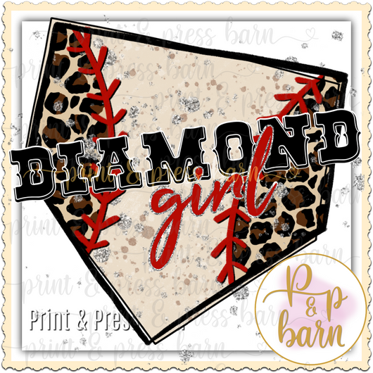 Diamond Girl Plate Baseball