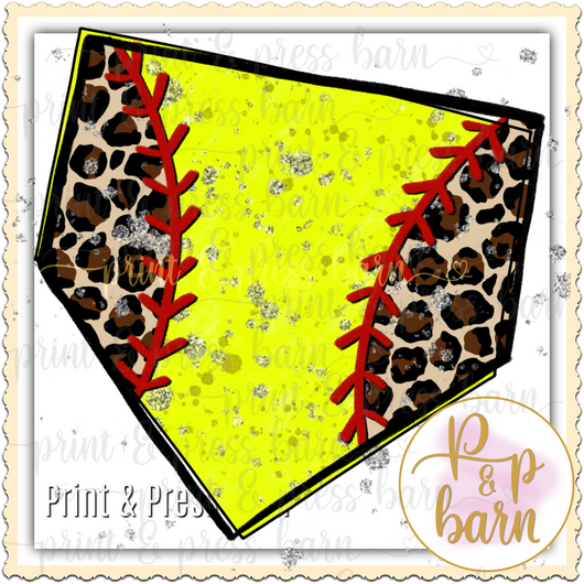 Softball Plate Leopard