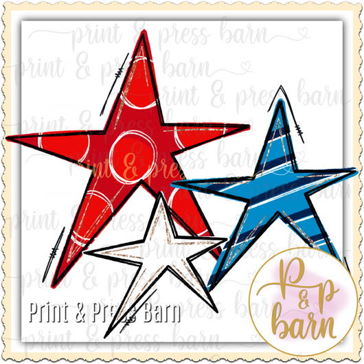 Red white and blue stars