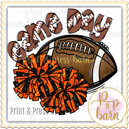 Football Game Day- Orange and Black