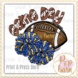 Football Game Day- Blue and Gold