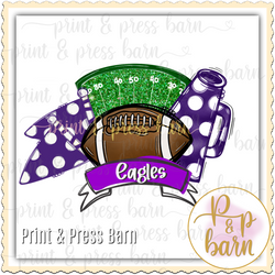 Eagles Football Field- Purple and white