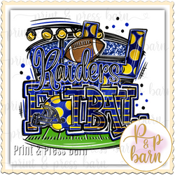 Raiders Football Collage- Blue and yellow