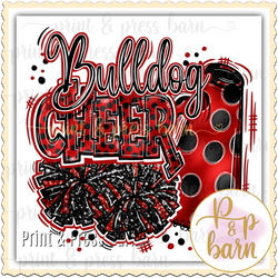 Bulldog Cheer Collage- red and black
