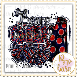 Bears Cheer Collage- navy and red