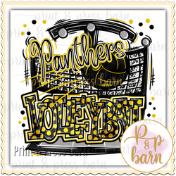 Panther Volleyball Collage- yellow black