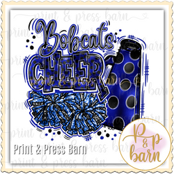 Bobcat Cheer Collage- blue and black