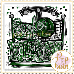 Eagle Volleyball Collage- green black