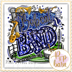 Bobcat Band Collage- blue and black